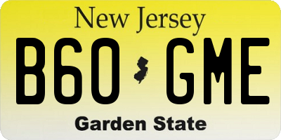 NJ license plate B60GME