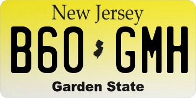 NJ license plate B60GMH