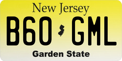 NJ license plate B60GML