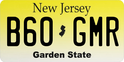 NJ license plate B60GMR