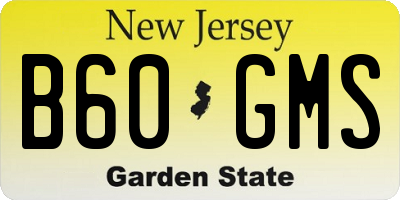 NJ license plate B60GMS
