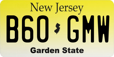 NJ license plate B60GMW