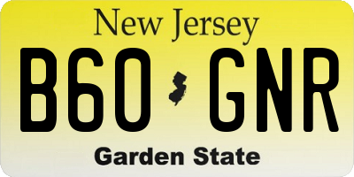 NJ license plate B60GNR