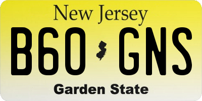 NJ license plate B60GNS
