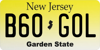 NJ license plate B60GOL