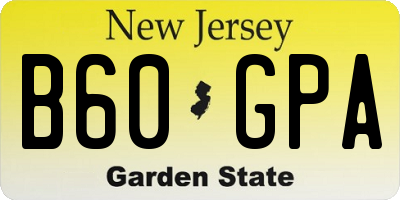 NJ license plate B60GPA