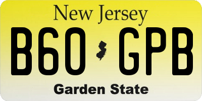 NJ license plate B60GPB