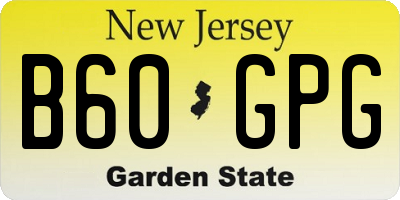 NJ license plate B60GPG