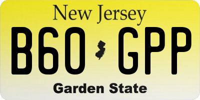 NJ license plate B60GPP