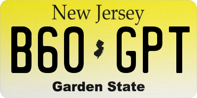 NJ license plate B60GPT