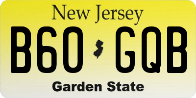 NJ license plate B60GQB