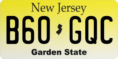 NJ license plate B60GQC