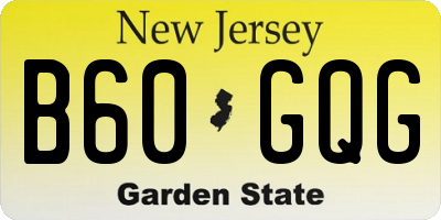 NJ license plate B60GQG