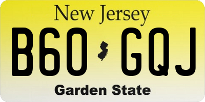 NJ license plate B60GQJ