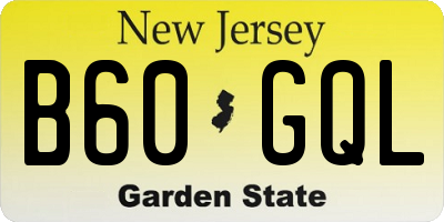 NJ license plate B60GQL