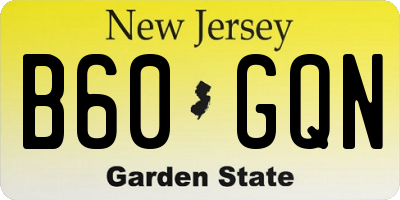 NJ license plate B60GQN