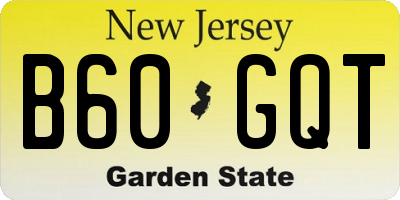 NJ license plate B60GQT