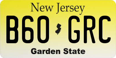 NJ license plate B60GRC