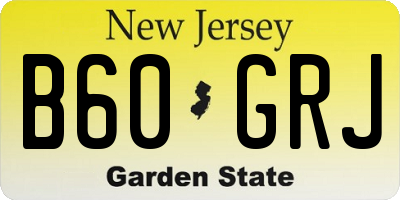 NJ license plate B60GRJ