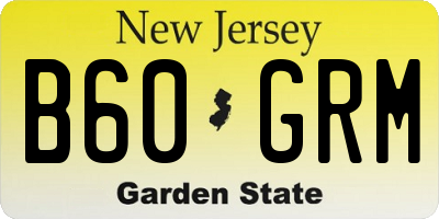 NJ license plate B60GRM