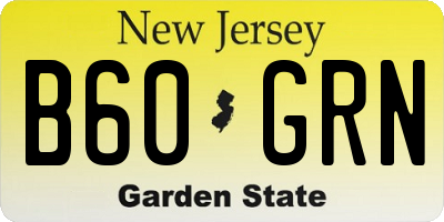 NJ license plate B60GRN