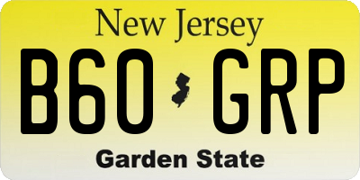NJ license plate B60GRP
