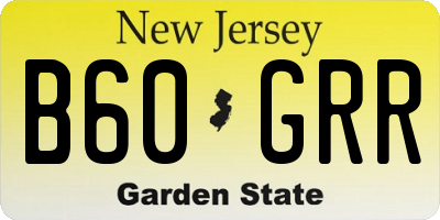 NJ license plate B60GRR