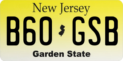 NJ license plate B60GSB