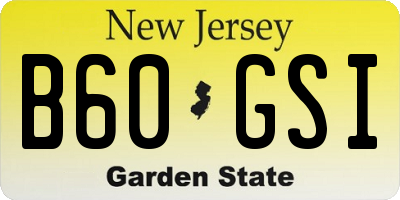 NJ license plate B60GSI