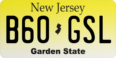 NJ license plate B60GSL