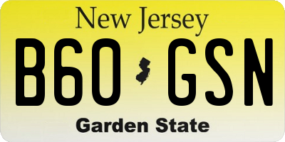 NJ license plate B60GSN