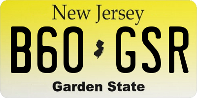 NJ license plate B60GSR