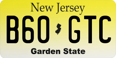 NJ license plate B60GTC
