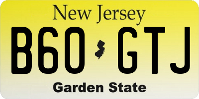 NJ license plate B60GTJ