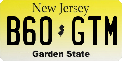 NJ license plate B60GTM