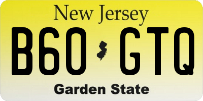 NJ license plate B60GTQ
