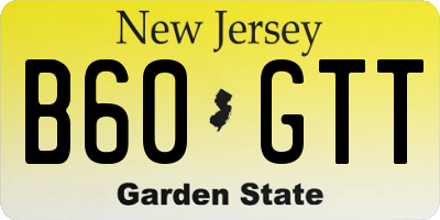 NJ license plate B60GTT