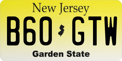 NJ license plate B60GTW