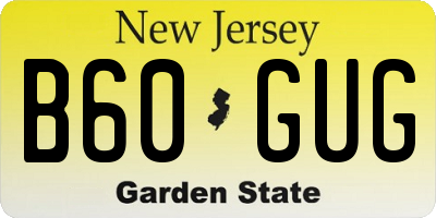 NJ license plate B60GUG