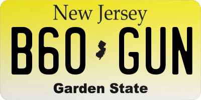 NJ license plate B60GUN
