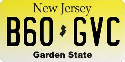 NJ license plate B60GVC