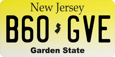 NJ license plate B60GVE