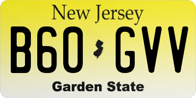 NJ license plate B60GVV