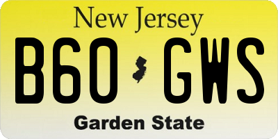 NJ license plate B60GWS