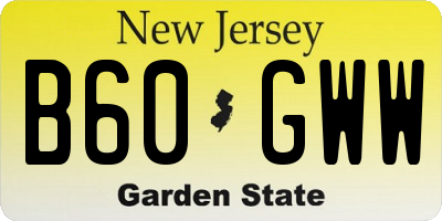 NJ license plate B60GWW
