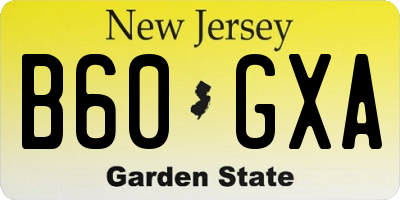 NJ license plate B60GXA