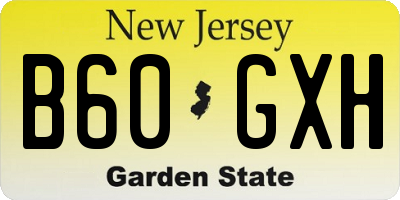 NJ license plate B60GXH