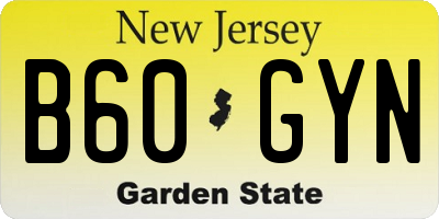 NJ license plate B60GYN