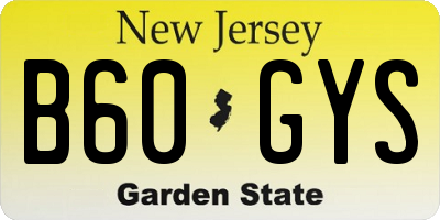 NJ license plate B60GYS