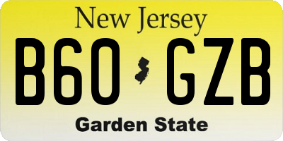 NJ license plate B60GZB